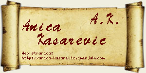 Anica Kašarević vizit kartica